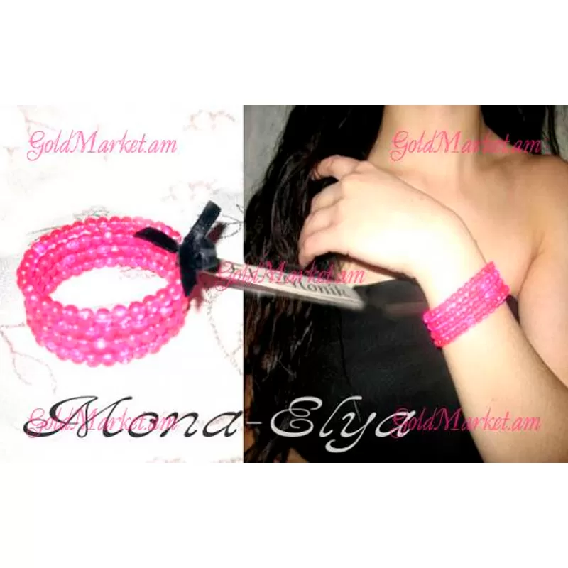 Թևնոց վարդագույն քարերով