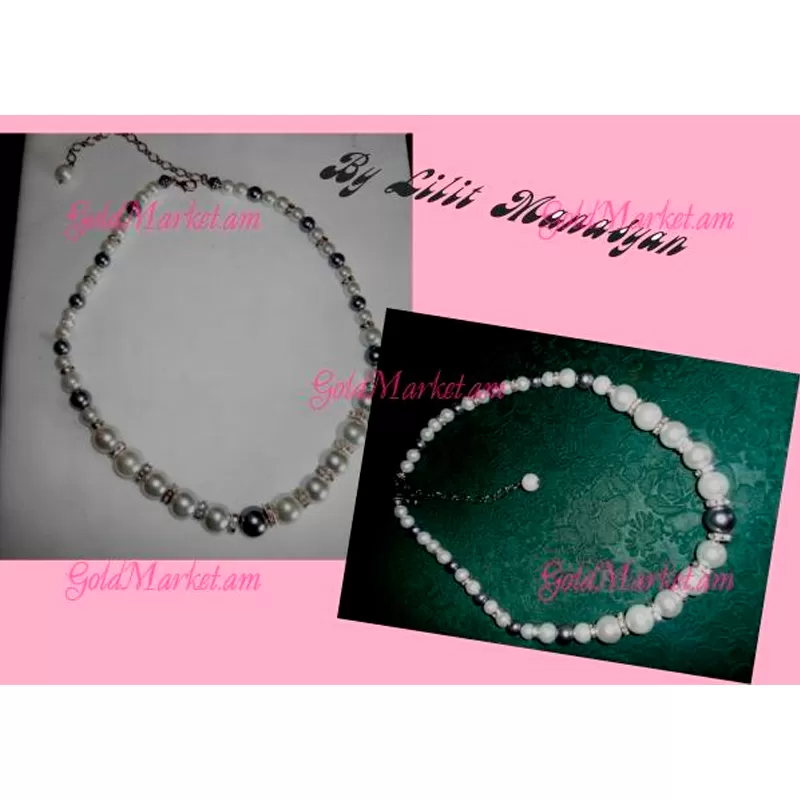 Necklace with white stones