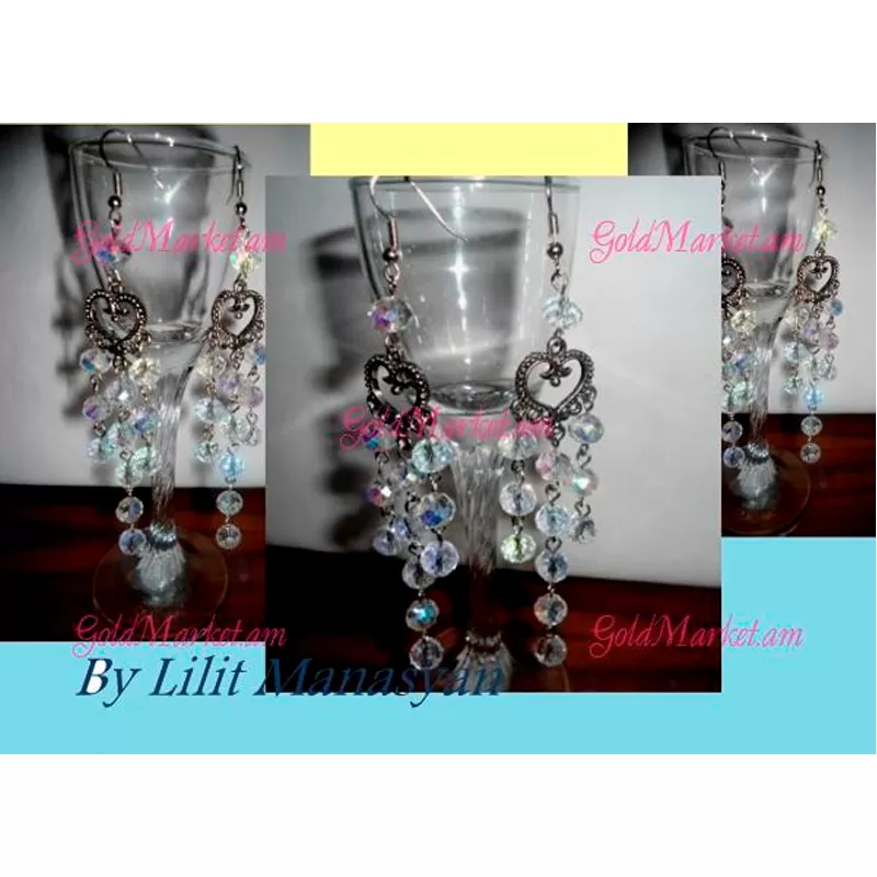 Heart-shaped drop earrings