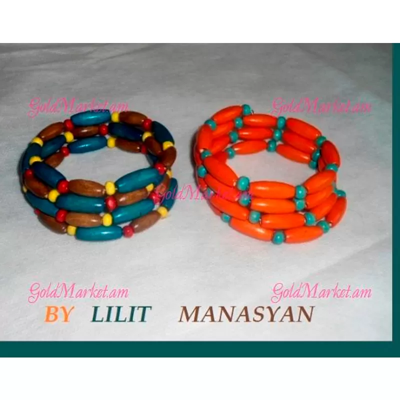 Colorful wooden bracelets