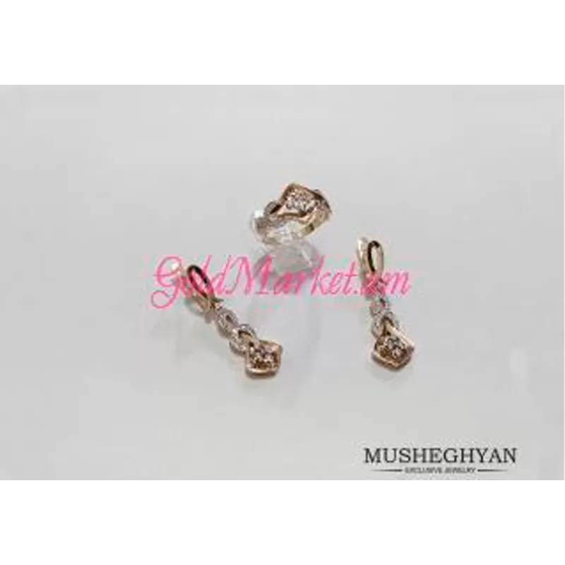 Դեղին Ոսկյա Հավաքածու Ադամանդներով